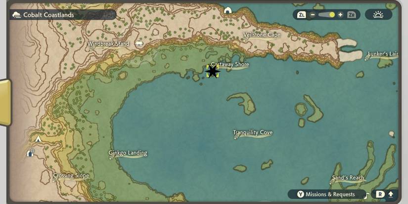 cobalt coastlands map with wandas location highlighted