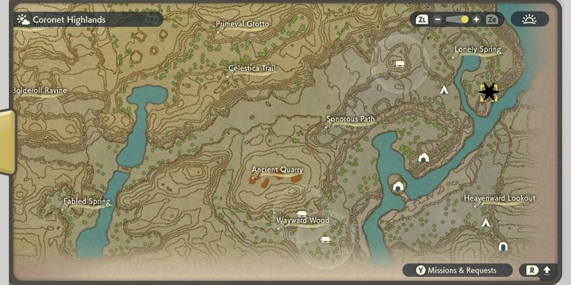 coronet highlands map with wandas location marked