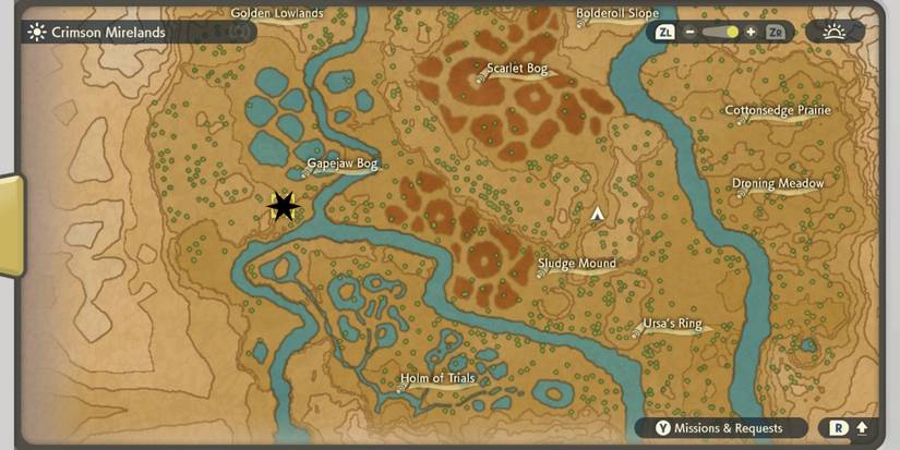 crimson mirelands map with wandas location highlighted