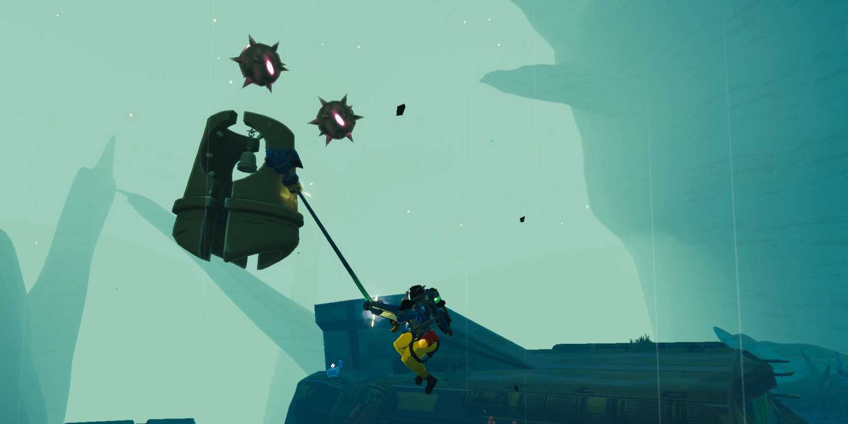 Loader grappling an enemy in Risk of Rain 2.