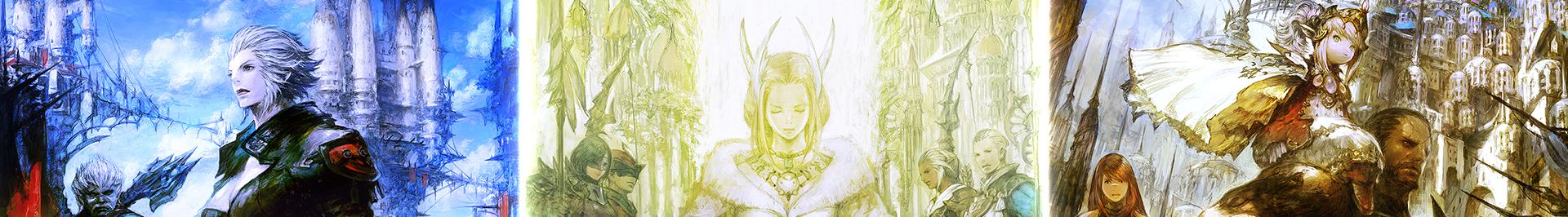 Final Fantasy 14 A Realm Reborn key artwork strip of the three main nations