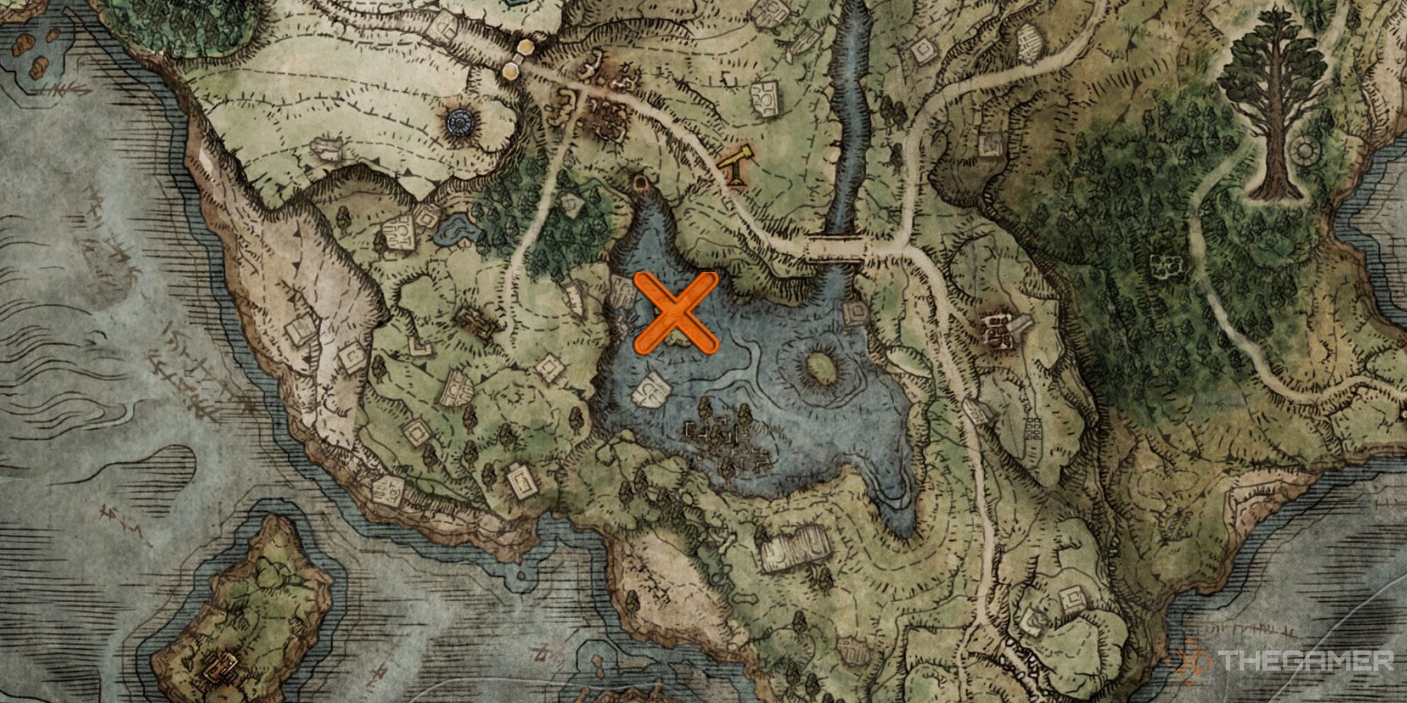 Map showing the location of Flying Dragon Agheel in Limgrave in Elden Ring
