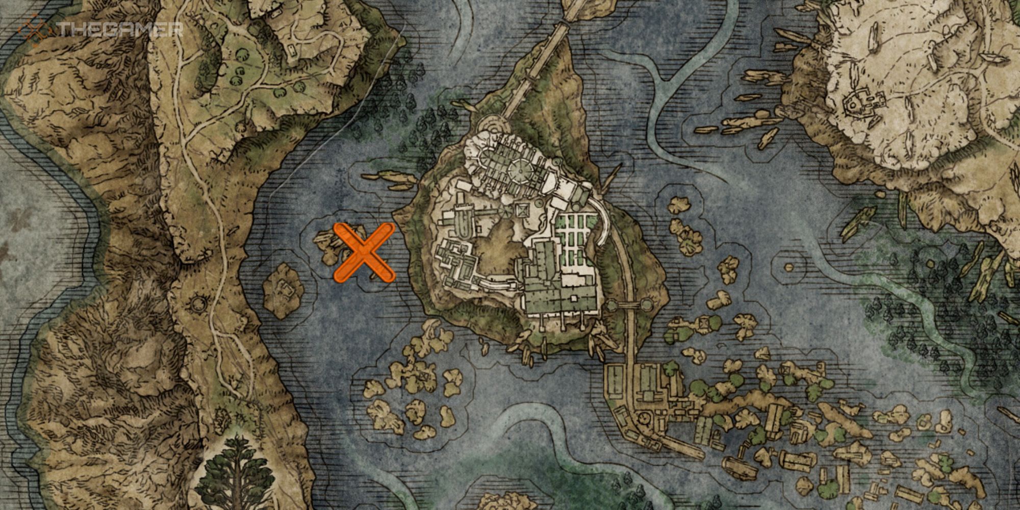 Map showing the location of Glintstone Dragon Smarag within Liurnia in Elden Ring