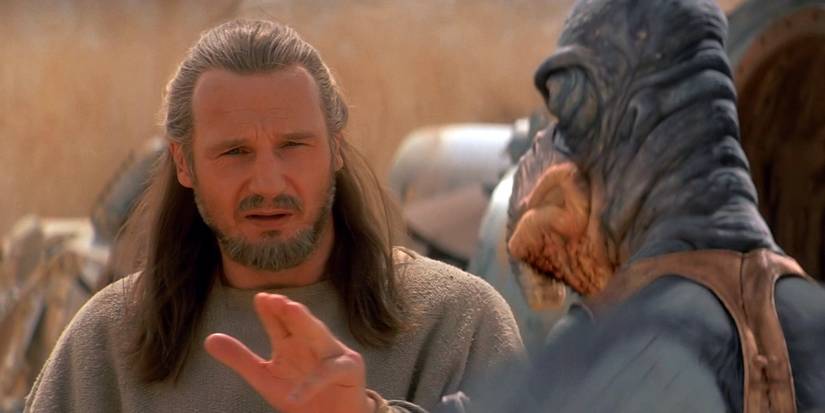 Qui-Gon Jinn uses a Jedi mind trick on Watto in Star Wars The Phantom Menace
