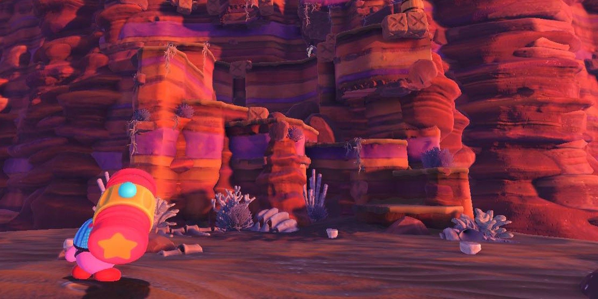 Kirby And The Forgotten Land Moonlight Canyon Where To Find The Treasure Hiding By Cactus Triplets In Moonlight