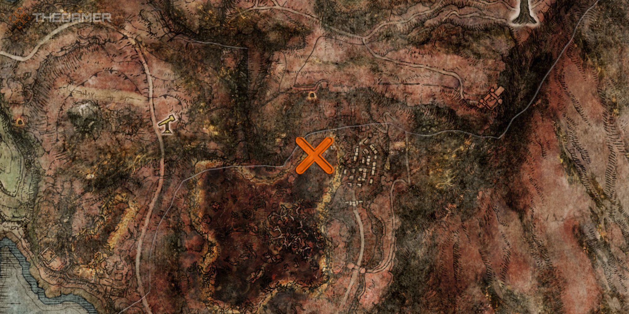 Map showing the location of the Poison Armament Incantation in Elden Ring