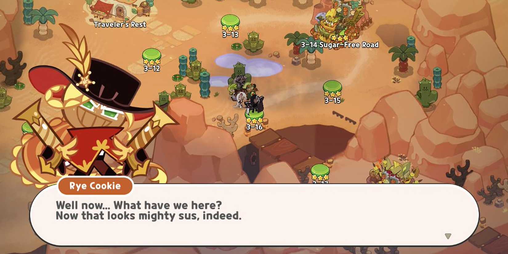 Screenshot of Cookie Run: Kingdom Rye Cookie Cutscene