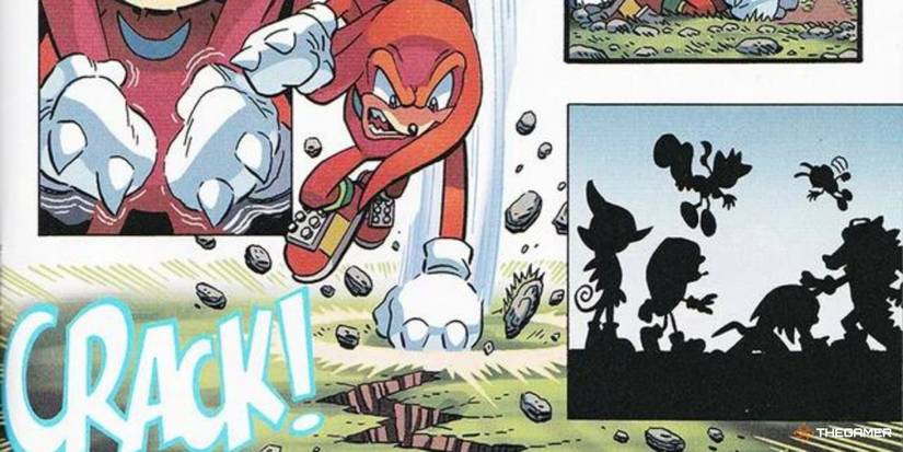 Sonic the Hedgehog - Knuckles the Echidna cracking the ground