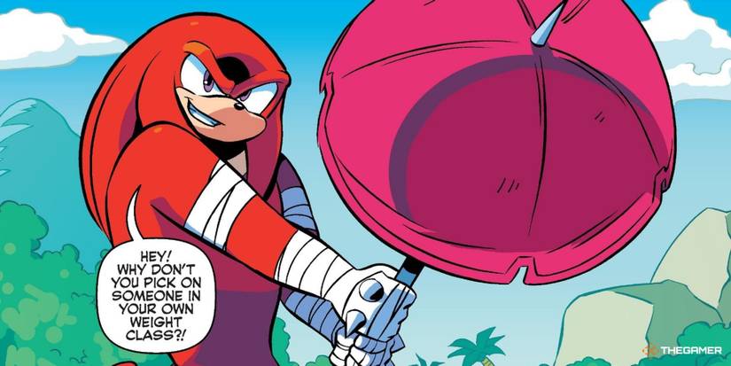 Sonic the Hedgehog - Knuckles the Echidna with an umbrella