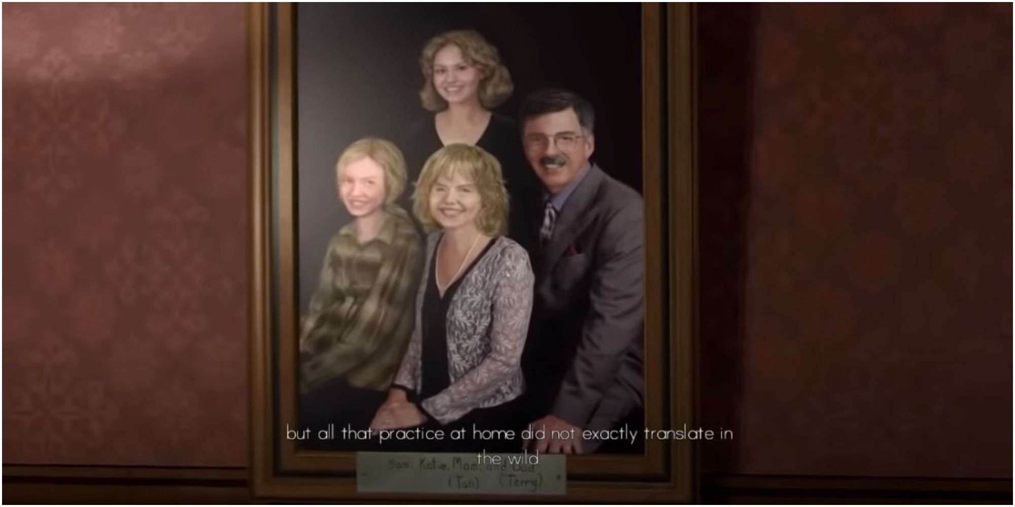 A family photo captures the Greenbriar family in Gone Home.