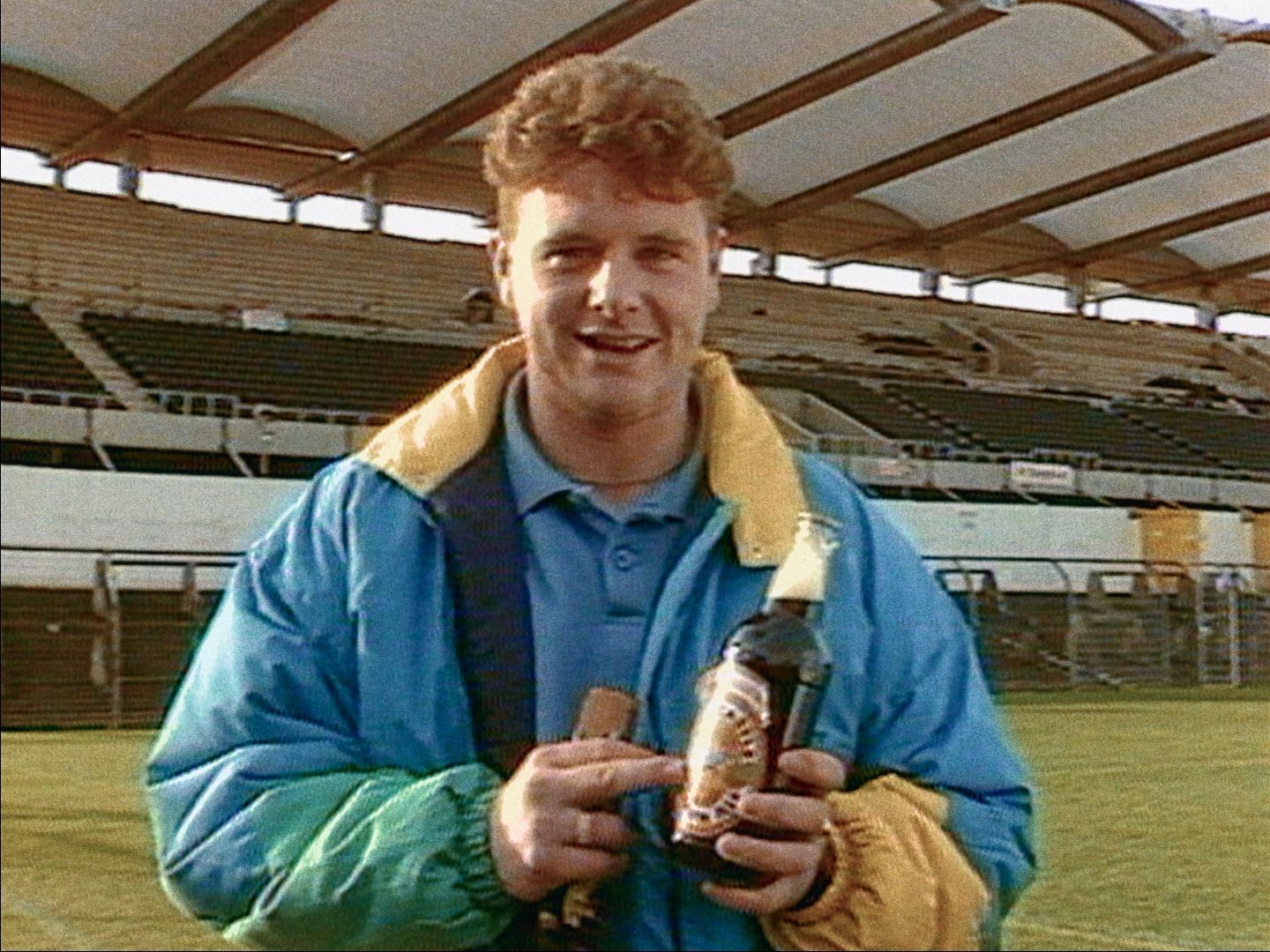 ITV Sport Archive - Paul Gascoigne with a Mars Bar and a bottle of brown ale