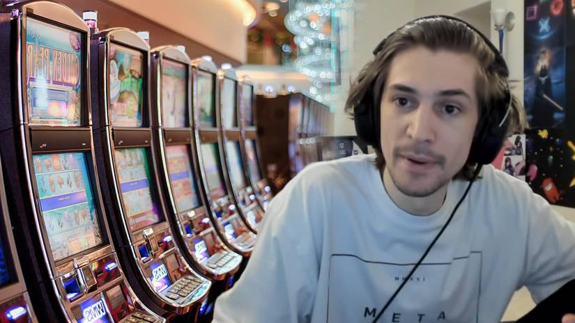 Streamer's casino gaming session featuring xQc in a gambling stream