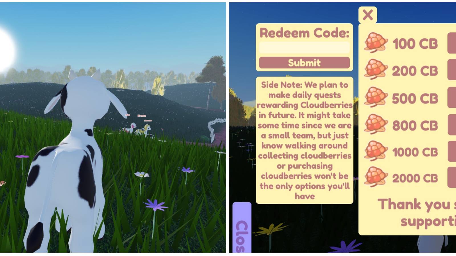 Moo Codes - Roblox