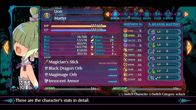 Disgaea Stat Menu Guide To The Item World In Disgaea 6