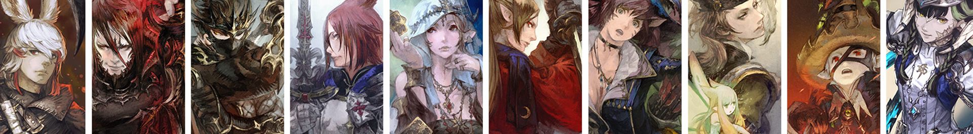 Final Fantasy 14 job collage of different classes and characters