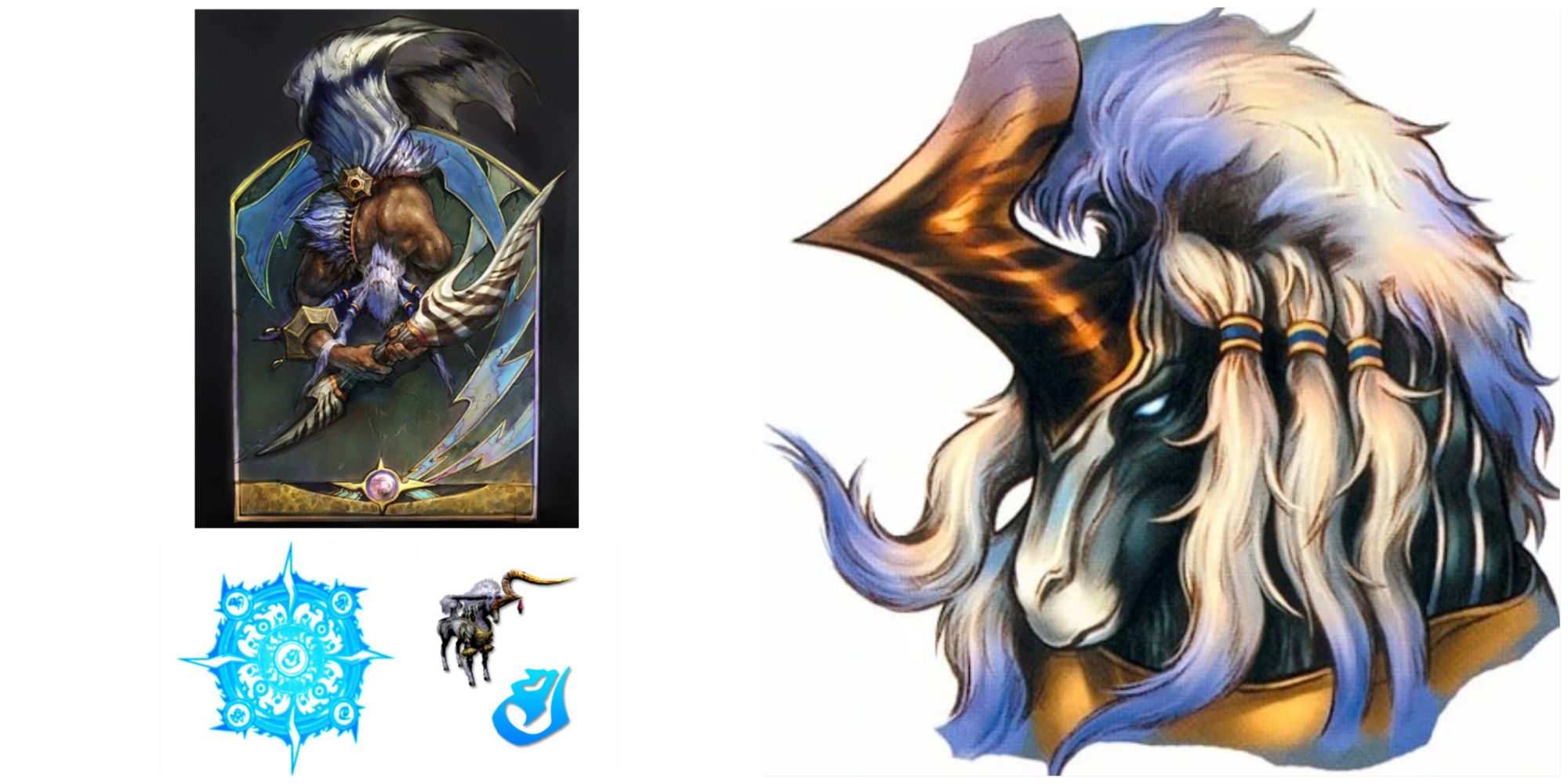 Final Fantasy X Ixion, with her in-game photo, Fayth statue, summon glyph and symbol, and model/sprite 