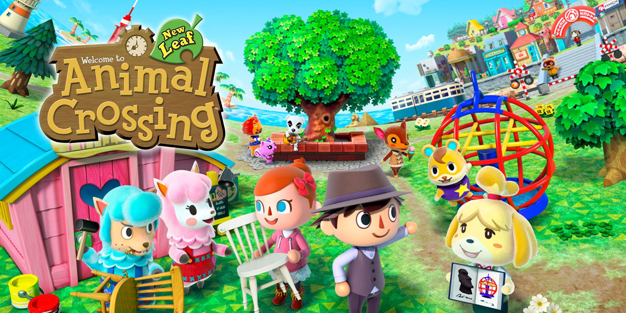Animal Crossing: New Leaf - Isabelle And The Other Villagers Mingling