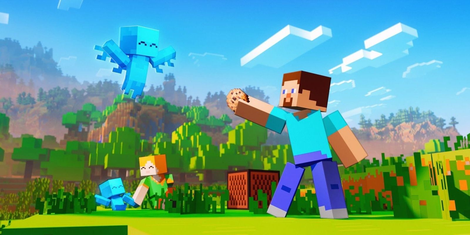 Minecraft Allay Trailer Steve Offering Cookie 
