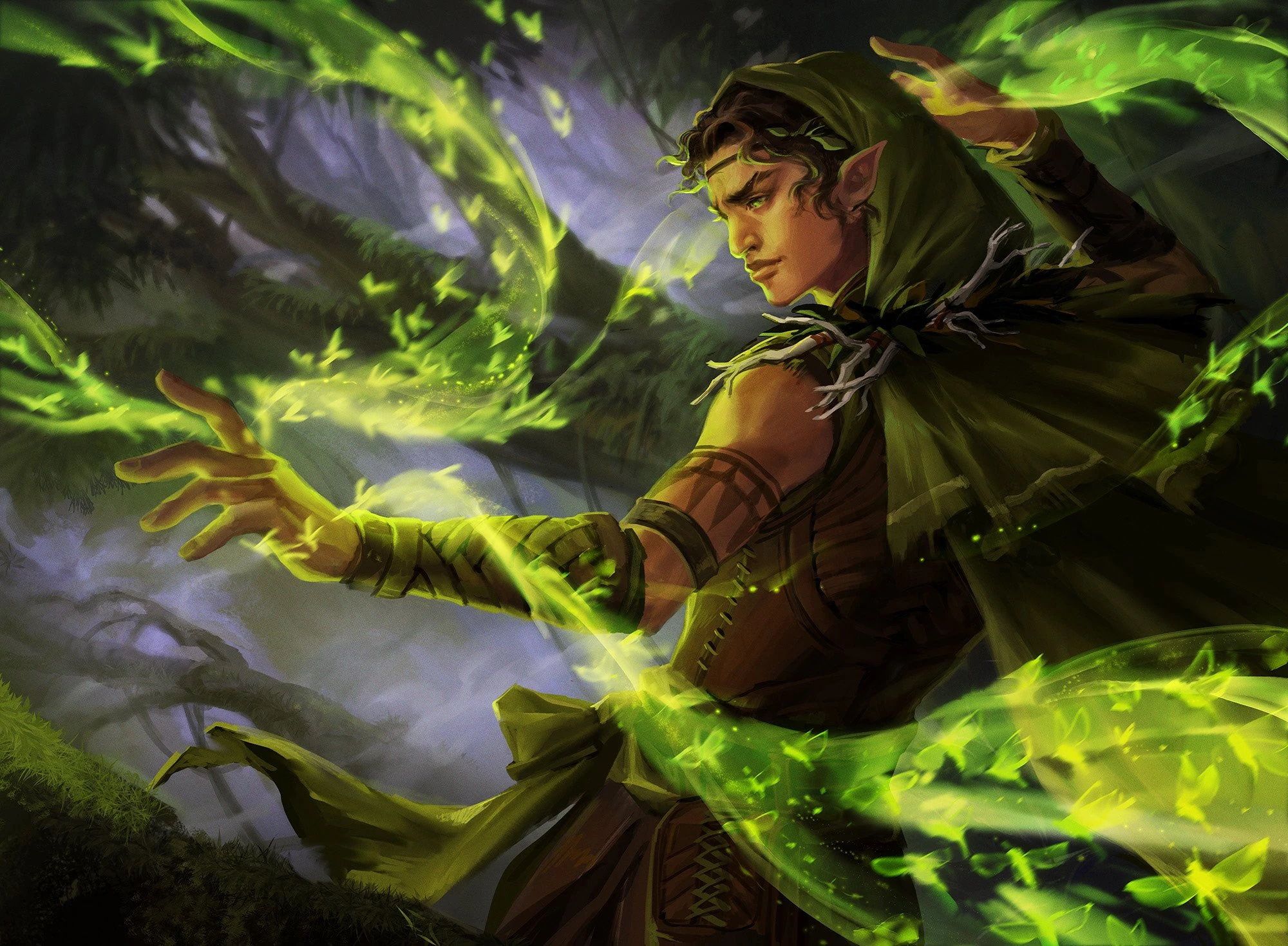 Fey Wanderer channeling swirling psychic magic in strike