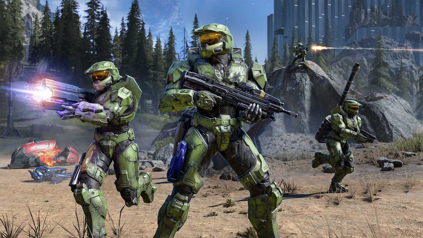 A bunch of Master Chiefs in Halo Infinite.