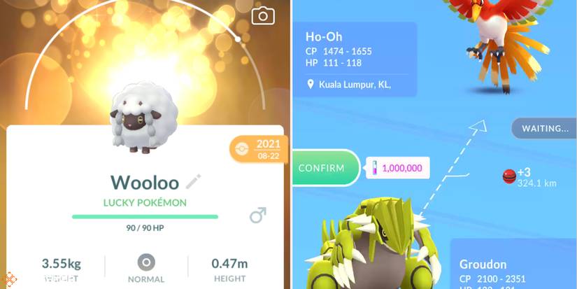 Pokemon Go - lucky pokemon (left), special trade (right)