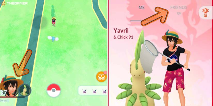 Pokemon Go - navigating to the friends menu