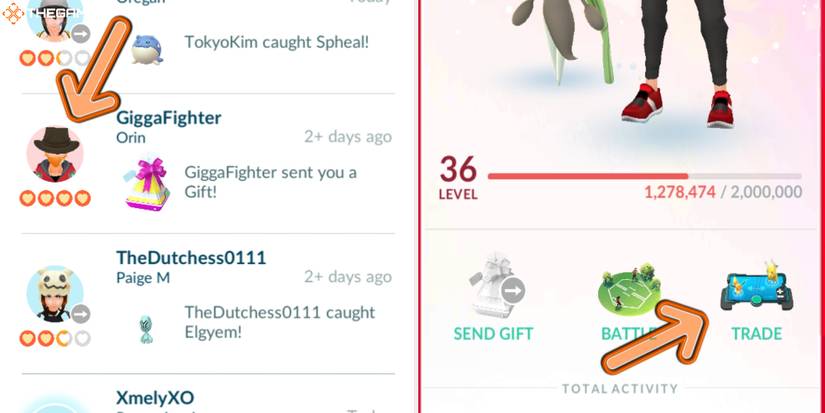 Pokemon Go - trading with a friend