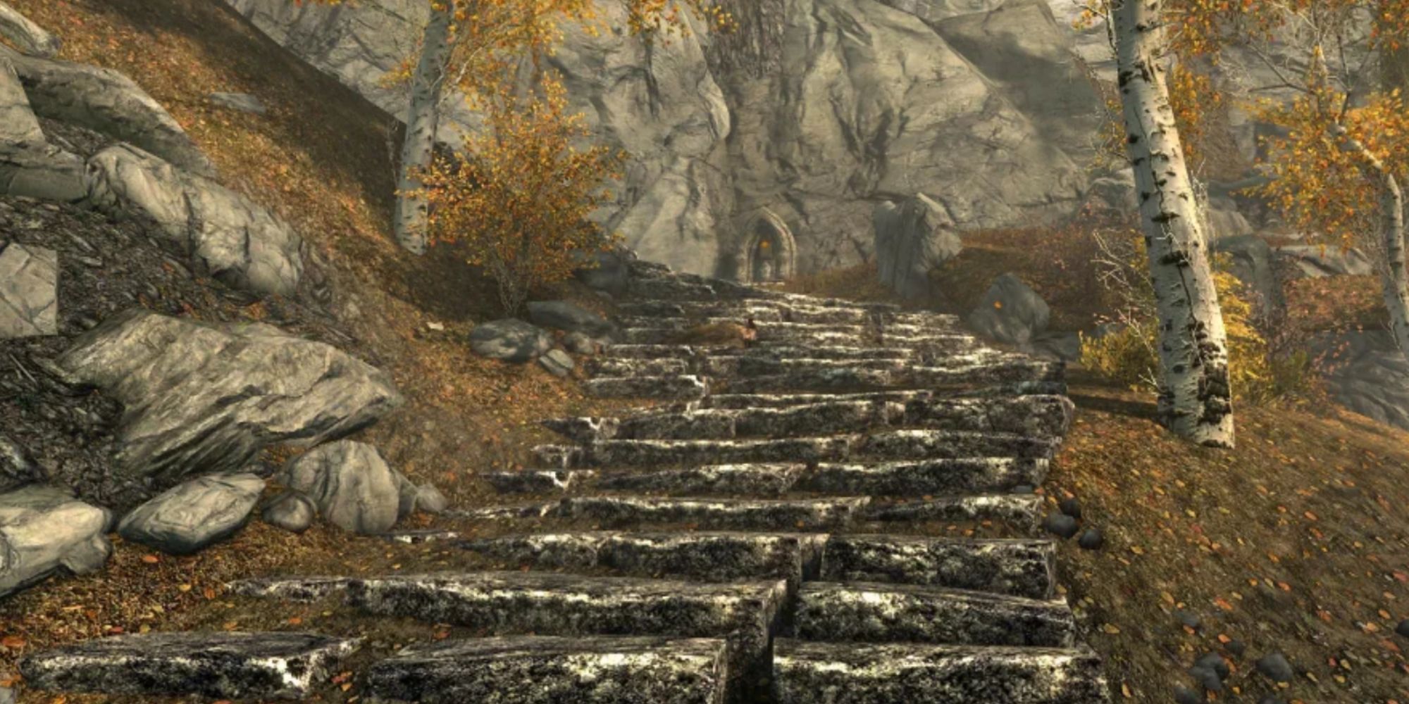 Skyrim Character Climbing The 7,000 Steps