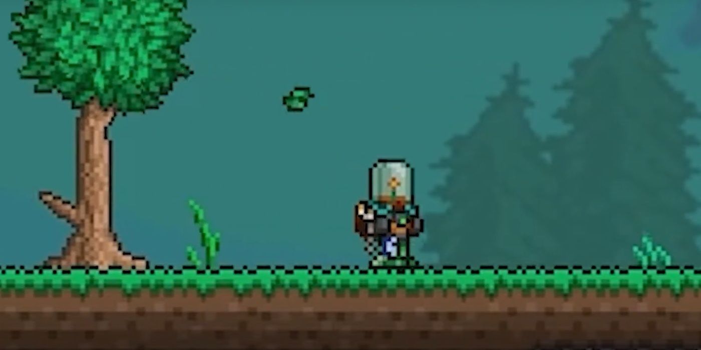 tTerraria Player Wearing Floret Protector Vanity Set In The Day In Forest