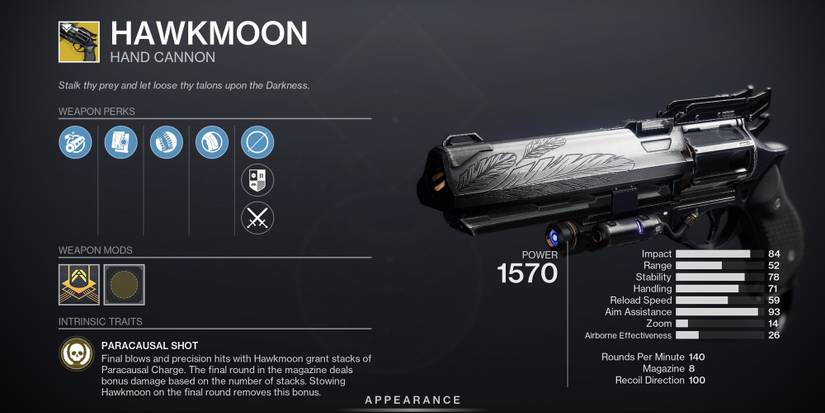 Destiny 2 Xur Hawkmoon Roll Sep 23