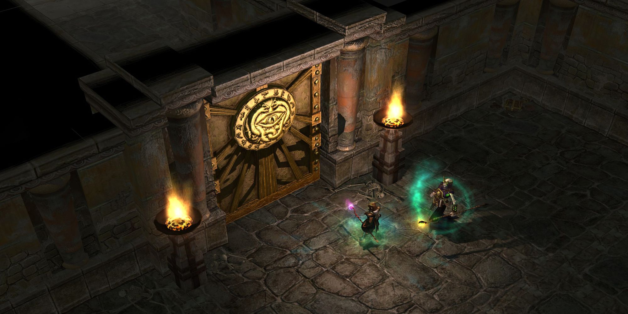 Open a locked door in Titan Quest.