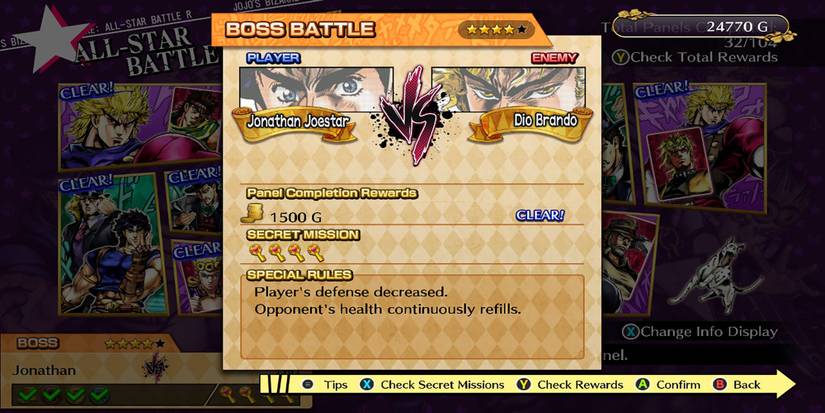 How Many Secret Missions Are In All-Star Battle Mode Part 1 In Jojo's ...