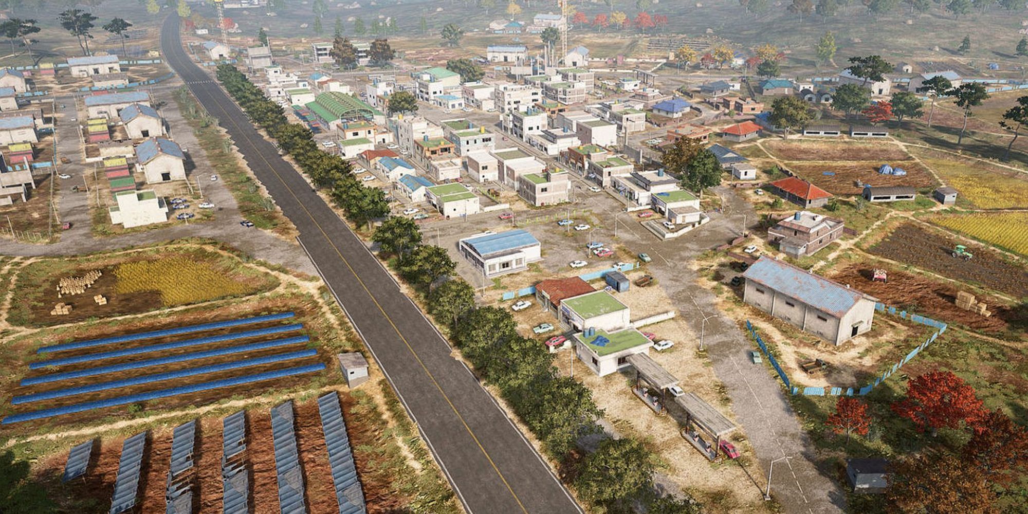 PUBG Taego Town From Aerial View