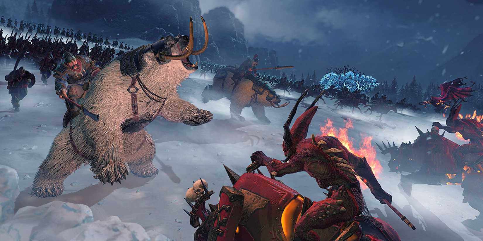 Total War 3 Kislev polar bears attack Khornate demons