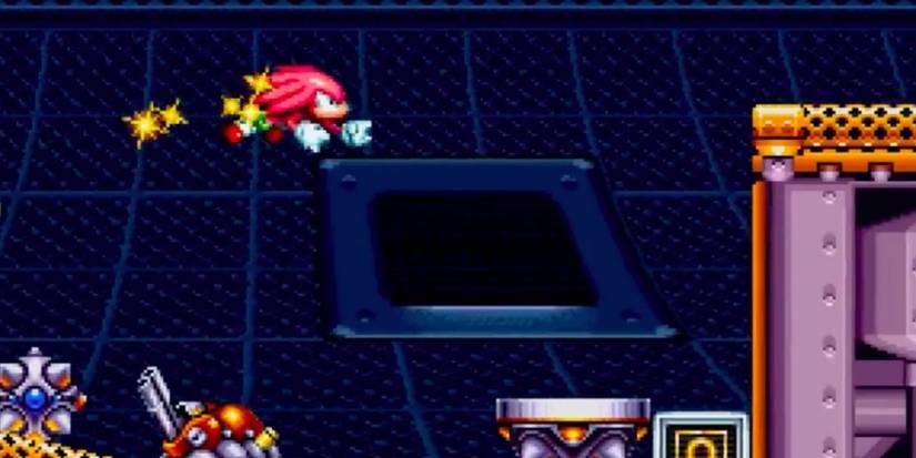 Knuckles hopping through the course in Sonic Mania