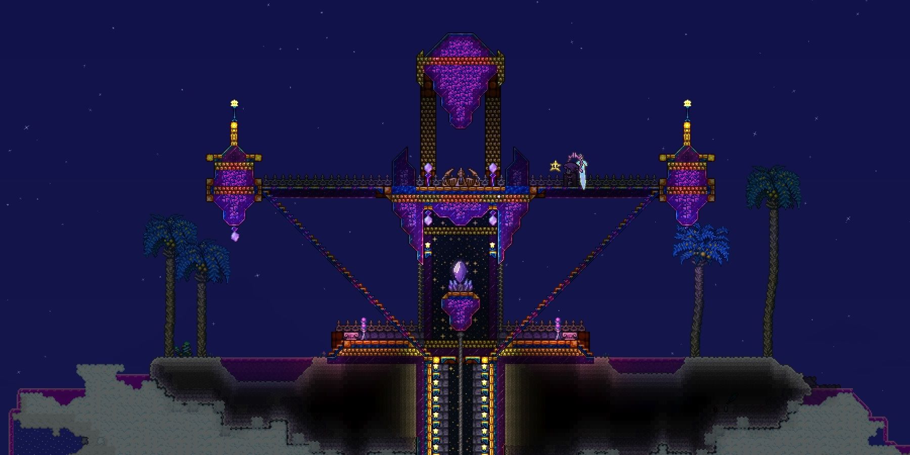 I built an arena!  Terraria house design, Game level design, Building