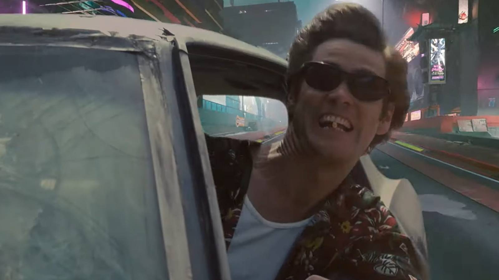 Someone Put Ace Ventura In Cyberpunk 2077