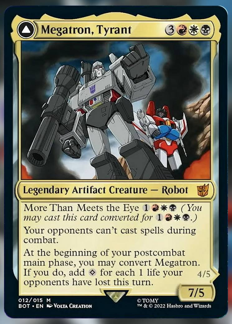 mtg all transformers cards Magic The Gathering, Secret Lair: Transformers: Optimus Prime vs. Mega – Card Monster Games mtg brothers war transformers card