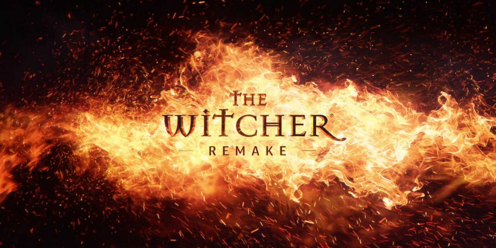 A title card revealing The Witcher remake.