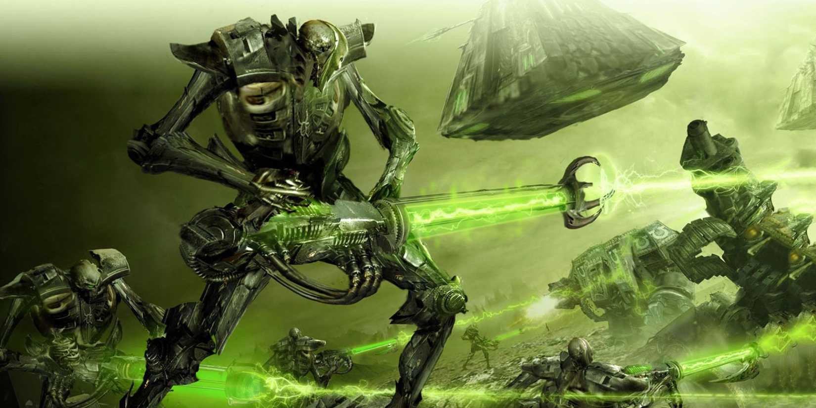 Warhammer Necron Firing Gauss Rifle