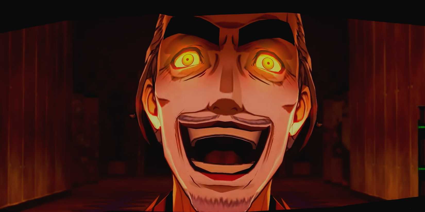 Madarame laughing as he's about to transform for the boss fight against Madarame in Persona 5 Royal.