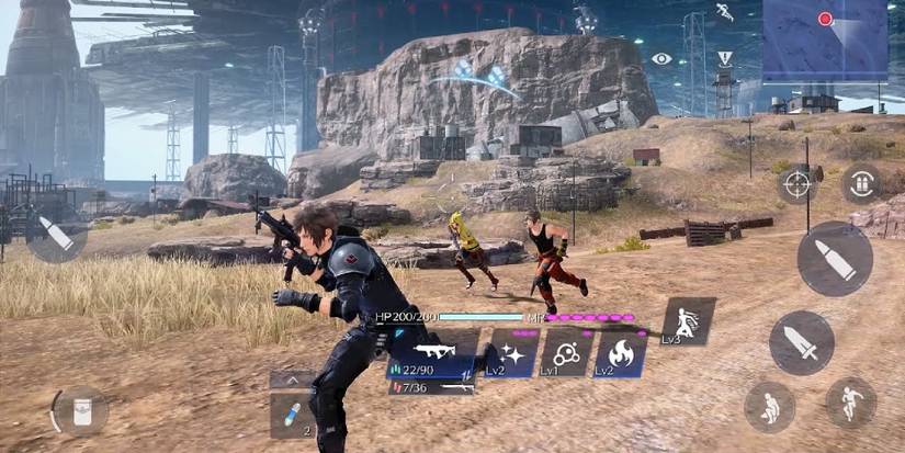 gamplay from ff7 the first soldier with character running to left