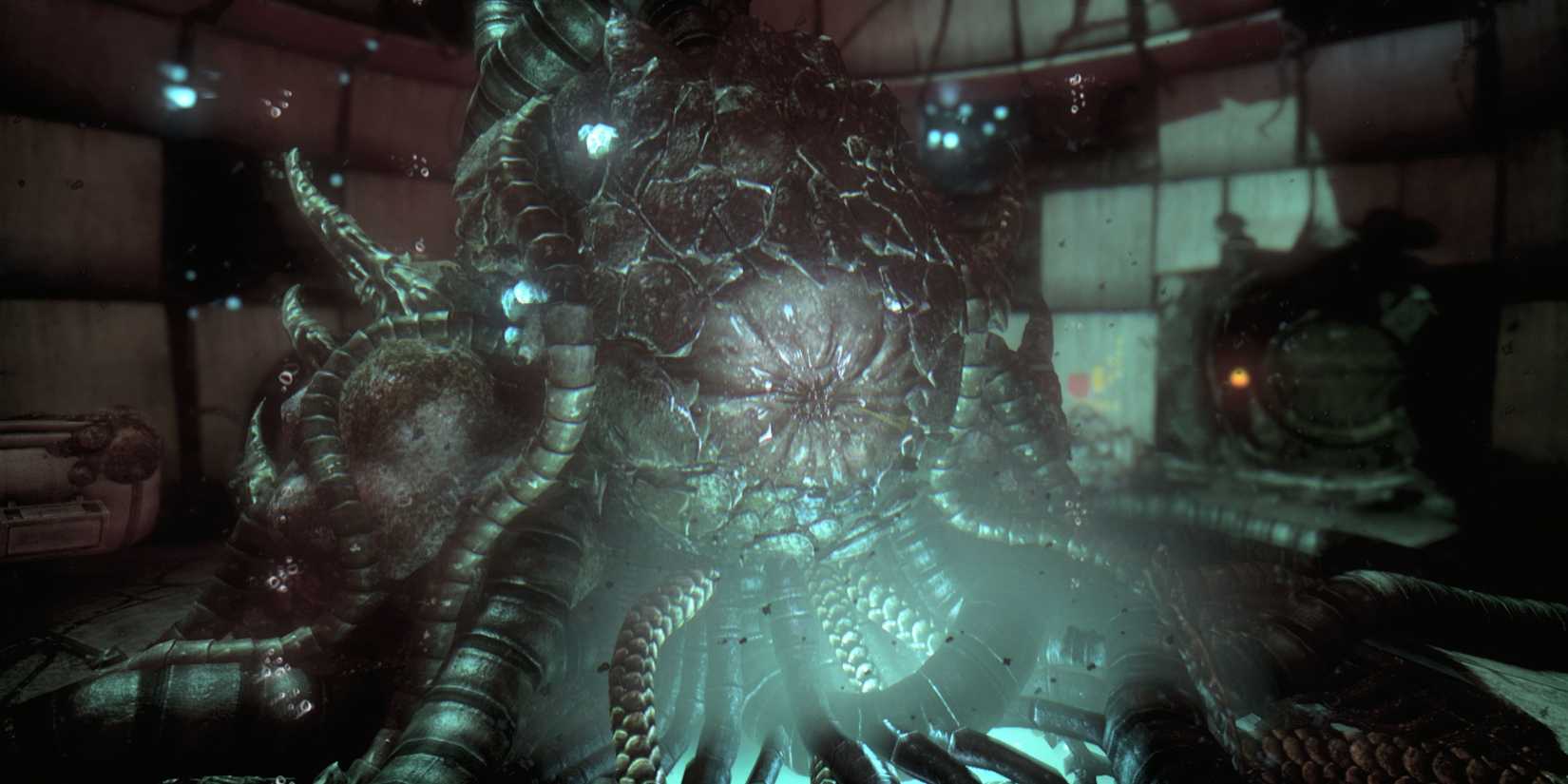 Soma - A Close-up Of The WAU Inside The Isolation Labs With Tentacle Cords Being Plugged Into It.