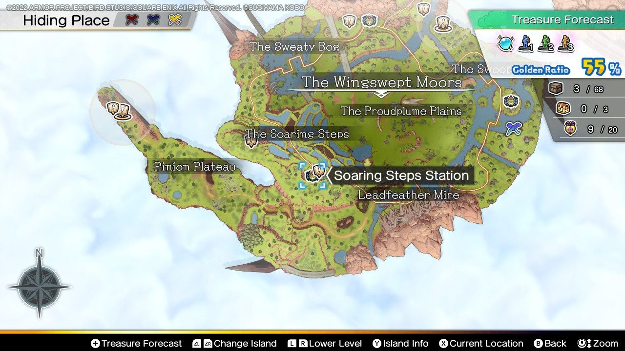 Dragon Quest Treasures, The Railway Station, Wingswept Moors, Soaring Steps Station On Map