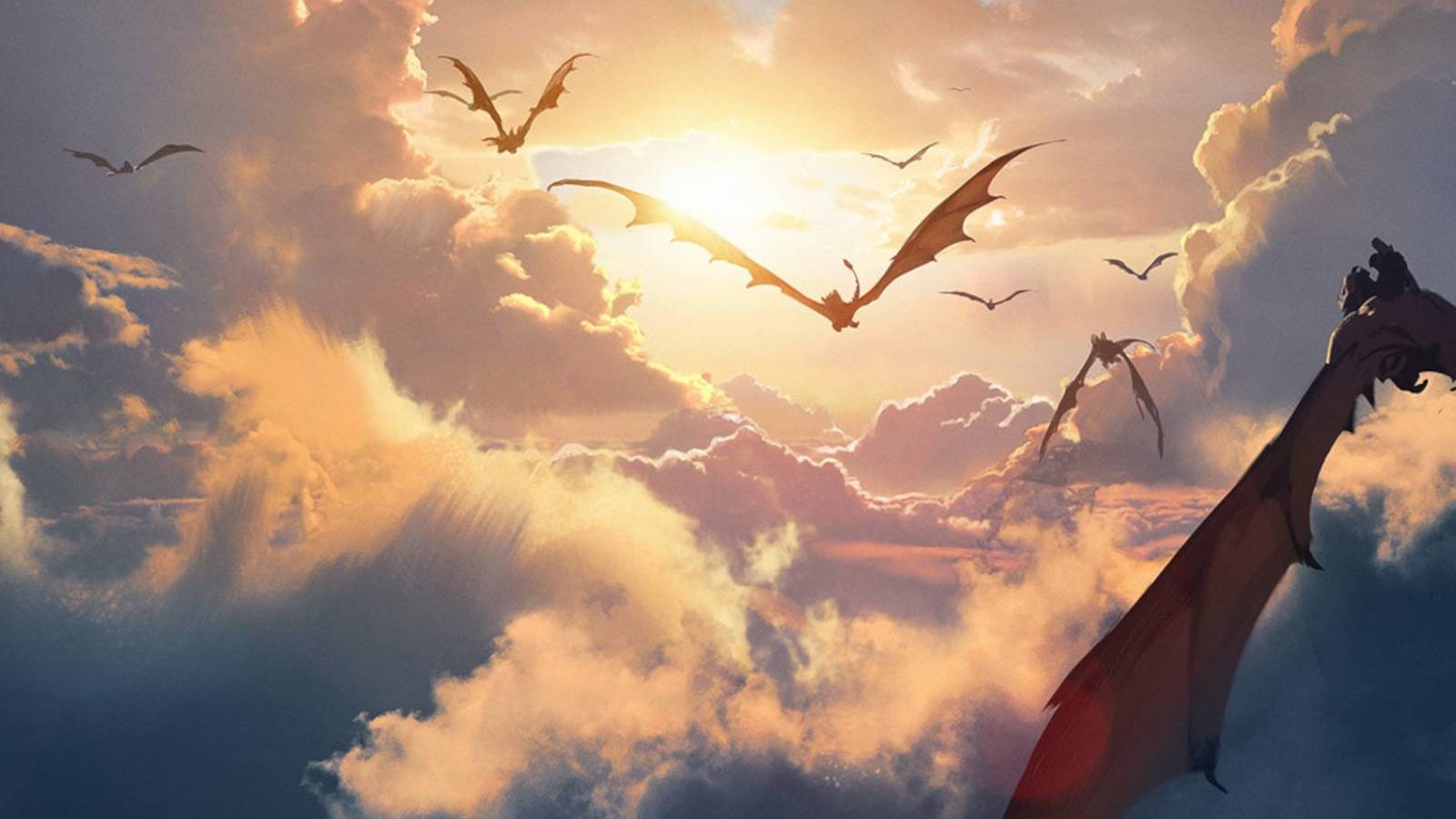 Lightning Deal Kate Fantasy Dragon Ruins Backdrop Designed by Emetselch, 10x10ft(3x3m), image size:1600x900