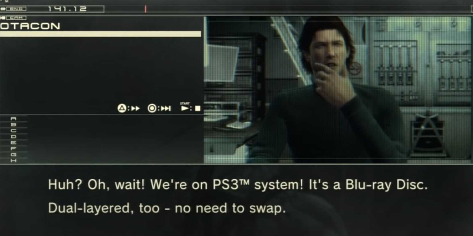 Otacon talking about the PS3 in MGS4