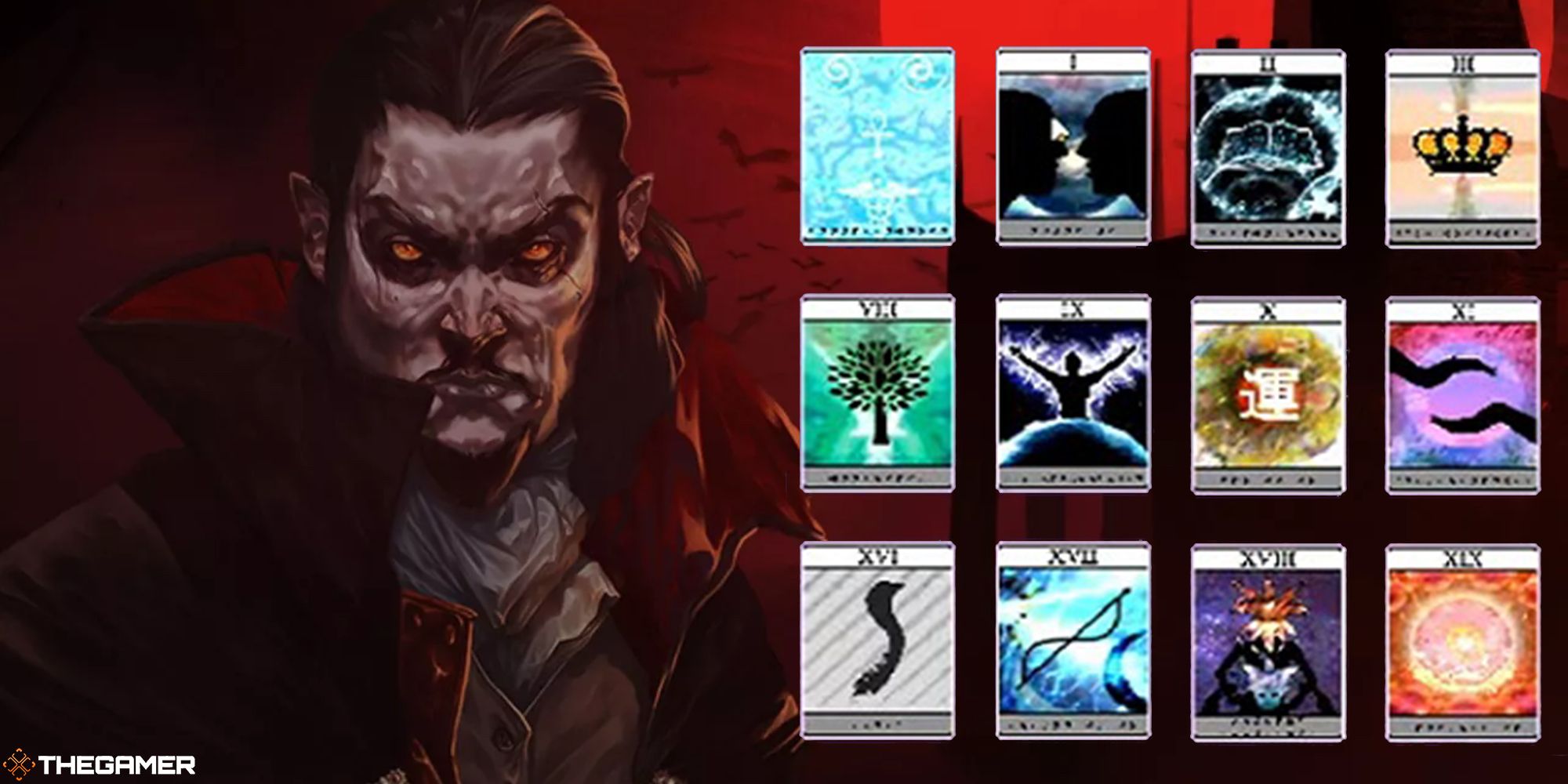 vampire survivors splash art and arcanas split image