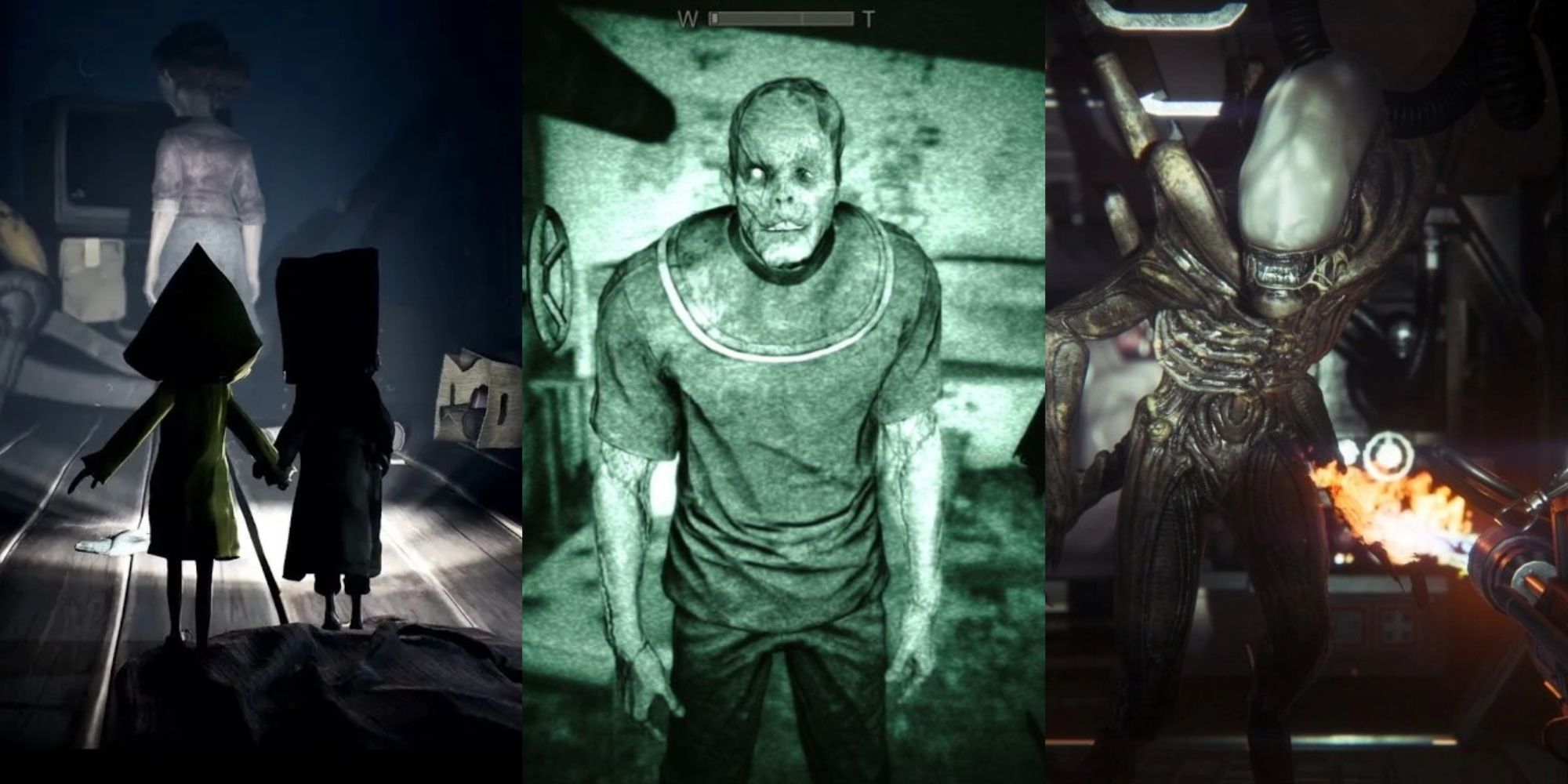 Little Nightmares 2, Outlast, and Alien Isolation