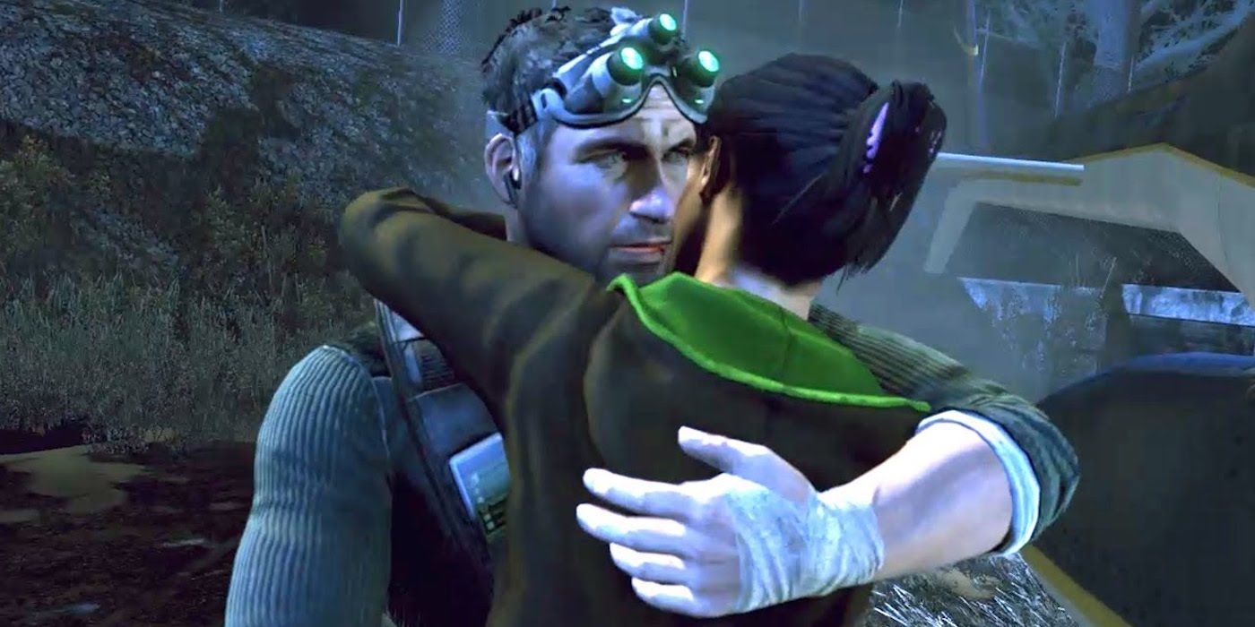 Sam hugging his daughter sarah fisher splinter cell conviction