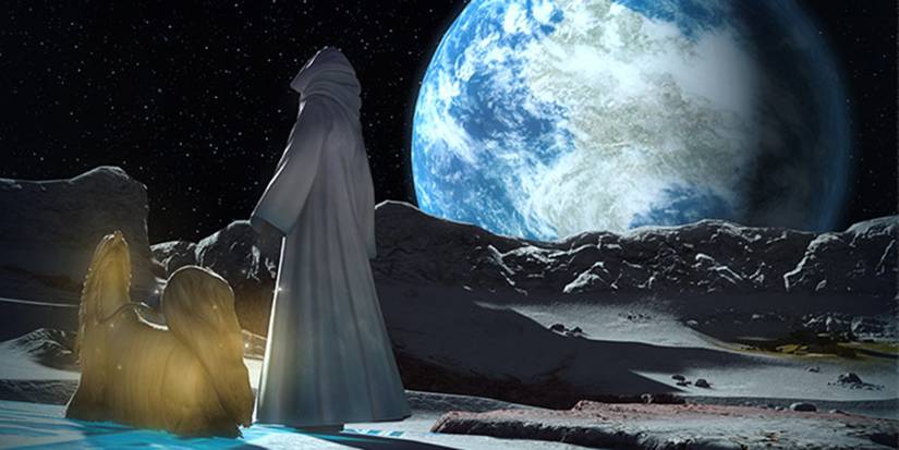 The Watcher and Argos looking at etheirys from the moon